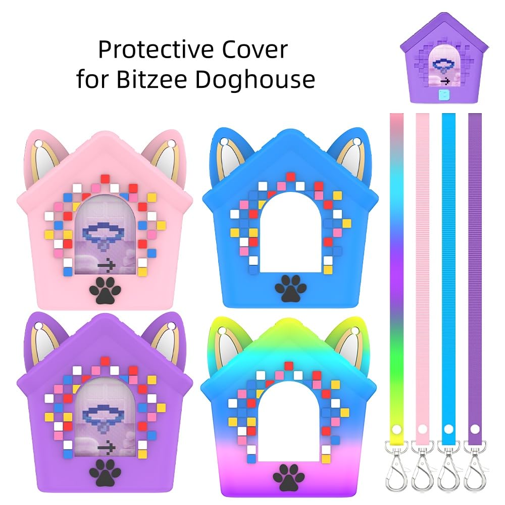 Funda de silicona para Bitzee Doghouse, juguete digital interactivo, funda protectora de silicona para Bitzee Doghouse, mascota electrónica virtual con cordón (multicolor) — view 4