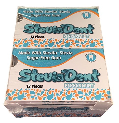 Stevita SteviaDent Peppermint Sugar Free Gum 2 cases of 12 packs each. (288 total pieces of gum)