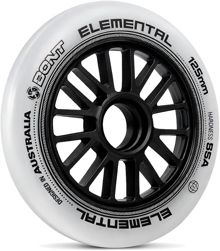 Bont Elemental Inline Speed Skate Wheel 85A Indoor Outdoor Training Wheel,125mm Set of 6 (125mm (Set of 6))