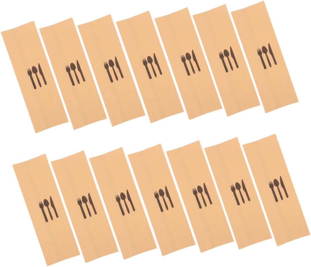 200pcs Biodegradable Cutlery Tray Utensil Case Kraft Paper Bags for Wedding