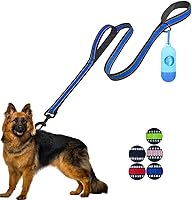 Vista 17 de JSXD Correa resistente de doble asa para perro - 5 pies con cuerda cómoda acolchada y reflectante para perros pequeños, medianos y grandes