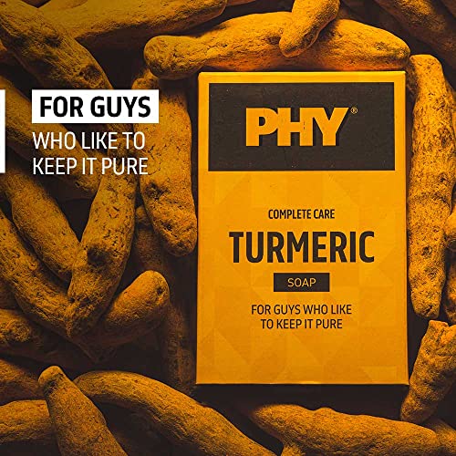 Image of Phy Complete Care Turmeric Soap | Cleanses skin without drying | Deeply nourishes skin | Rich lather | Premium soap for men | 100% Vegan