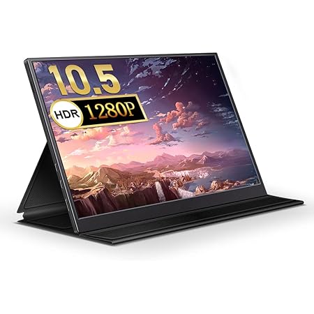モバイルモニター モバイルディスプレイ10.5インチ Hoyaliro スイッチ用モニター IPSパネル 薄い 軽量 1920x1280FHD Type-c/MINIHDMI/スタンドカバー付き