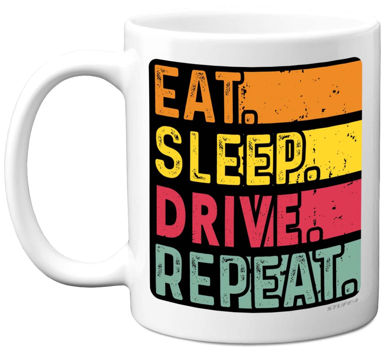 Stuff4 Birthday Mug Gifts for Men Women Him Her - Eat, Sleep, Drive, Repeat - Funny Happy Birthday Present Gift for Car Motorbike Lovers, 11oz Ceramic Dishwasher Safe Premium Mugs