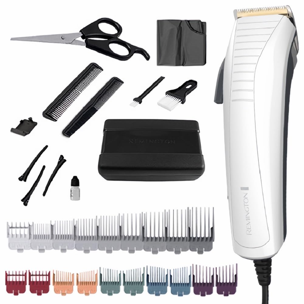 Remington DIY Fade Titanium Haircut 24-Piece-Kit with Japanese Grade Steel Blades, 19 Precision Combs to Easily Blend & Fade Hair for a Variety of