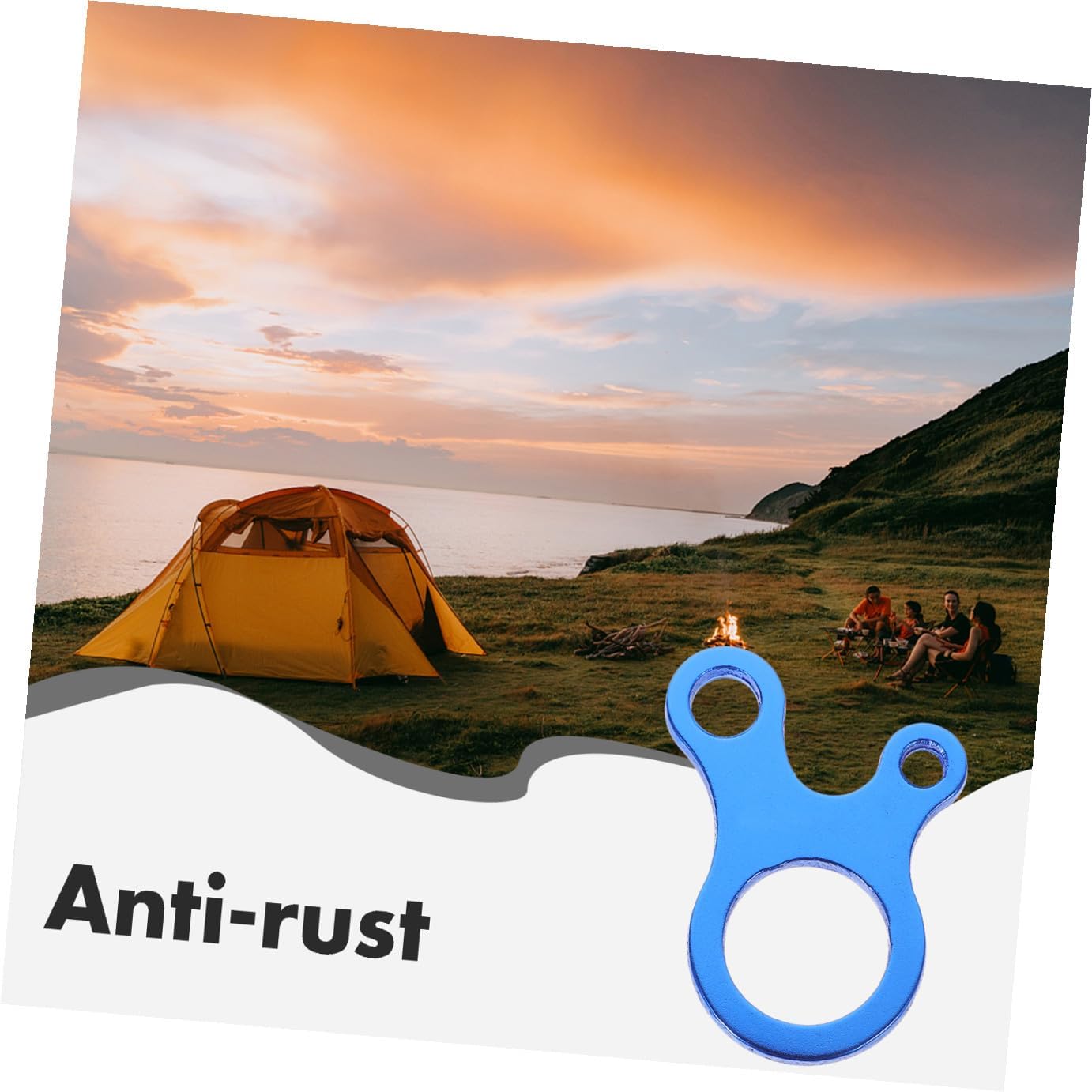 12pcs Blue Aluminum Alloy Rope Adjusters with Camping Wind Rope Buckles for Tent and Awning Corrosion-Resistant Outdoor Cord Tightening Tools for Hiking and Backpacking