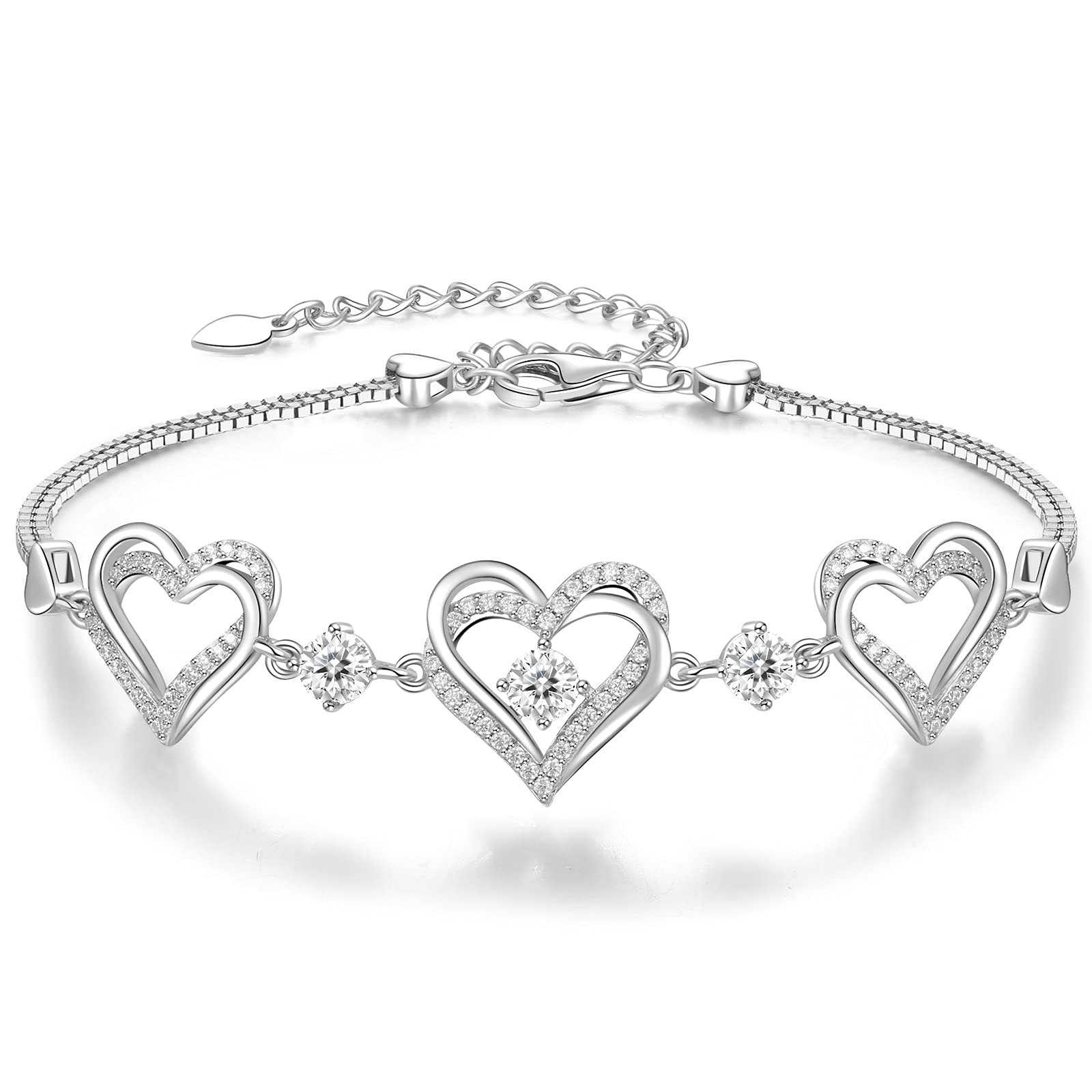 CDE Armband Damen 925 Sterling Silber Herz Rosegold Geschenk