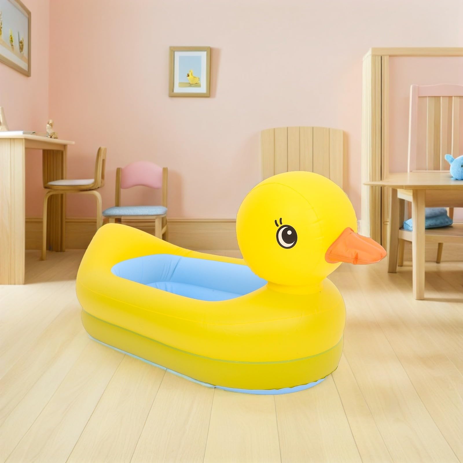 GLEAVI Bañera Inflable Portátil para Bebés Forma de Pato de Pvc, Fácil de Limpiar y Diseño Ergonómico, Adecuado para Recién Nacidos en Uso Doméstico y Viajes