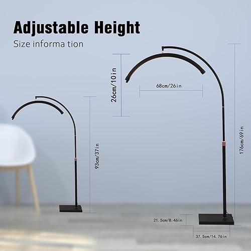 Miniatura 5 de Luz de pestañas esteticista para extensiones de pestañas, lámpara LED de suelo, lámpara de pestañas de media luna, anillo de luz para extensión de