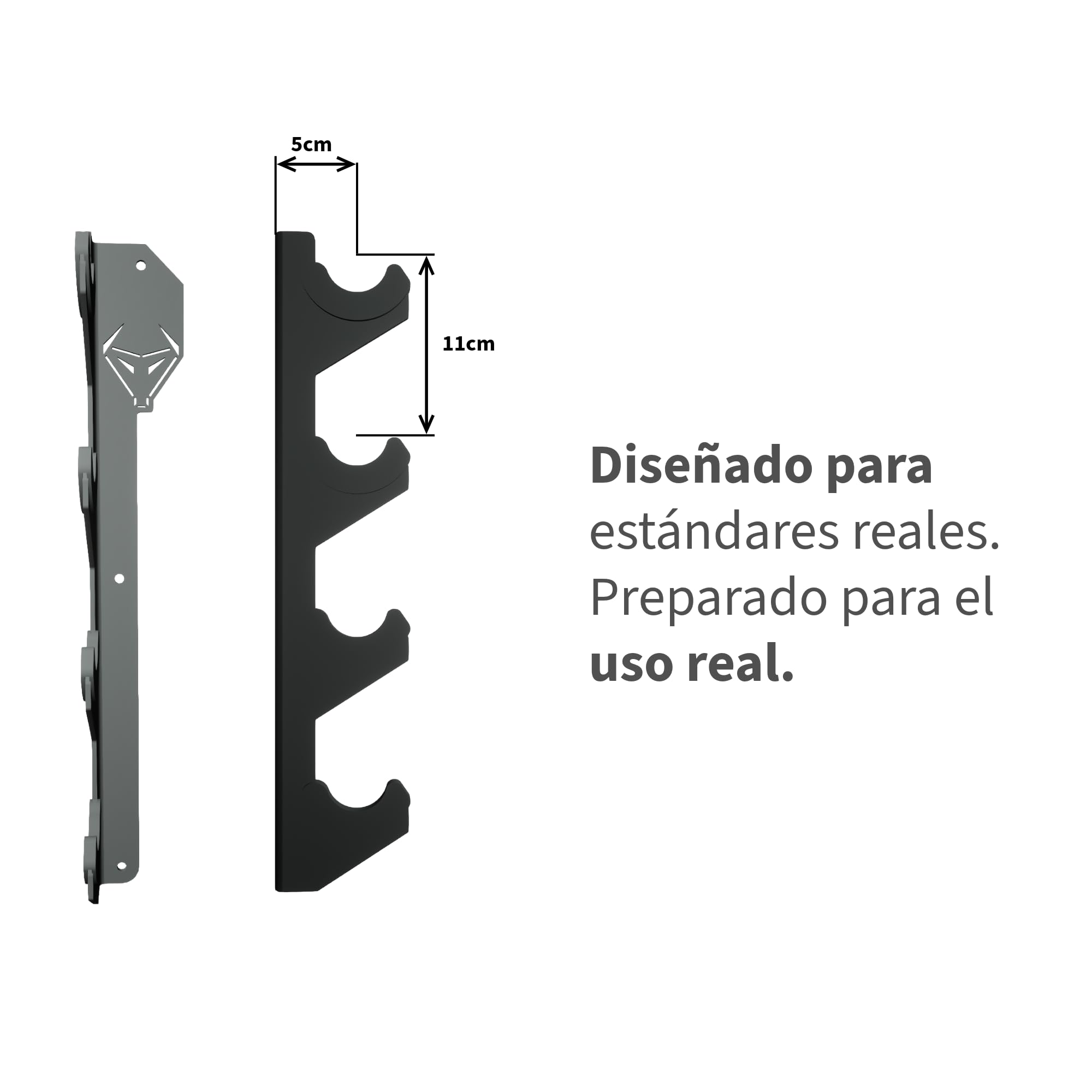 Soporte Mural para Barras Olímpicas y EZ – 4 Barras, Acero S235JR 3mm, Hasta 150 kg – HORIZONTE