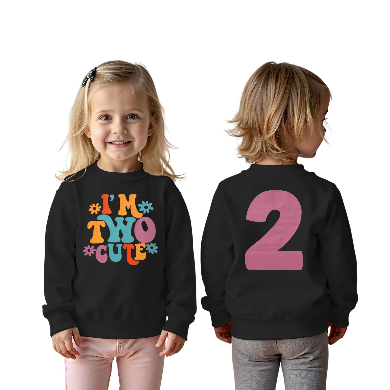 CM C&M WODRO 2° compleanno ragazza felpa "I'm Two Cute" stampante maglione secondo compleanno abbigliamento bambino bambino girocollo manica lunga annuncio abbigliamento autunno inverno maglione