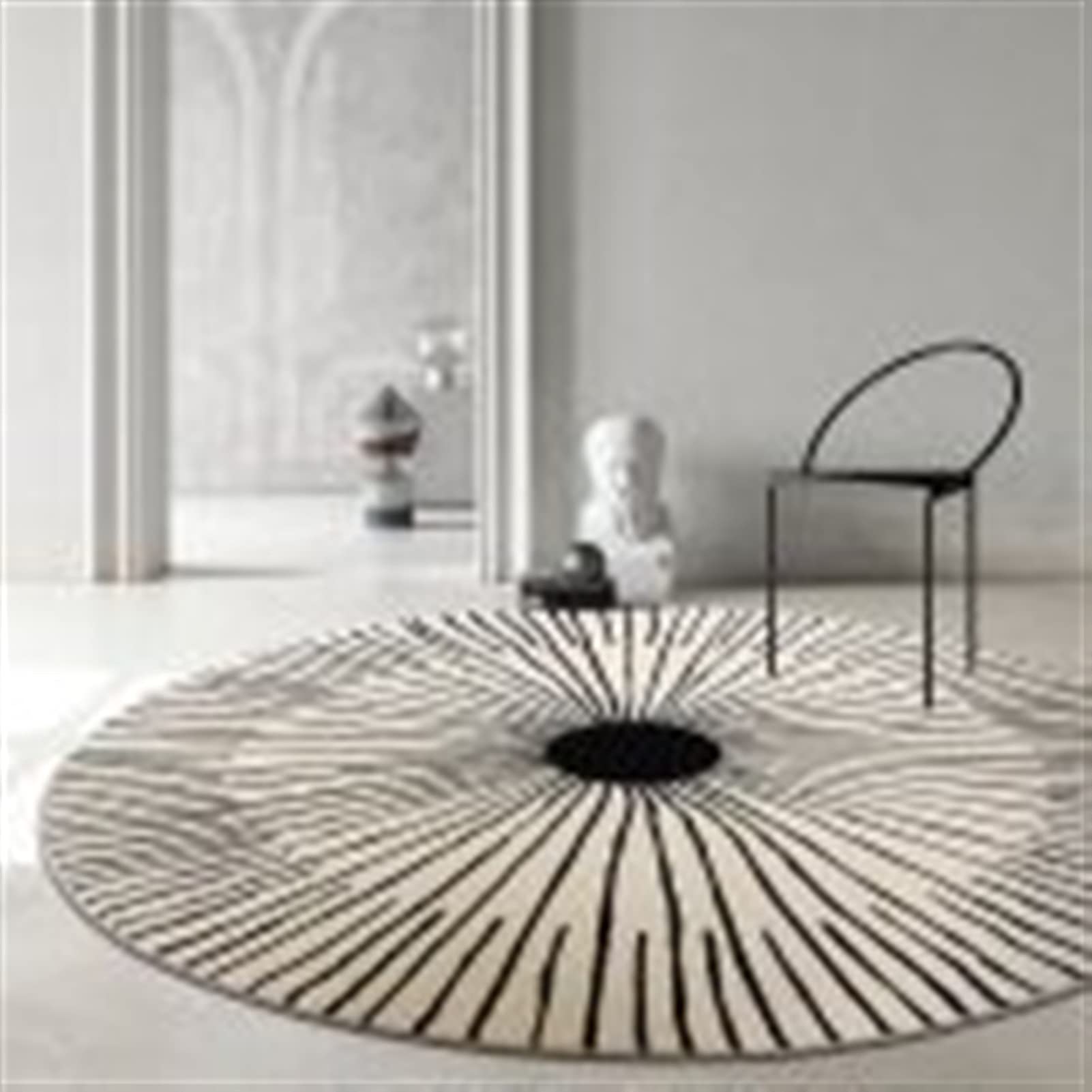 ZZBBZZ-YJ Nordic Contemporary Round Area Rugs Gray Black Circular Carpet for Living Room Bedroom Bedside Rugs Home Floor Decor Mat - 80cm 100cm 120cm 160cm 200cm (Size : Diameter 160cm/5.2ft)