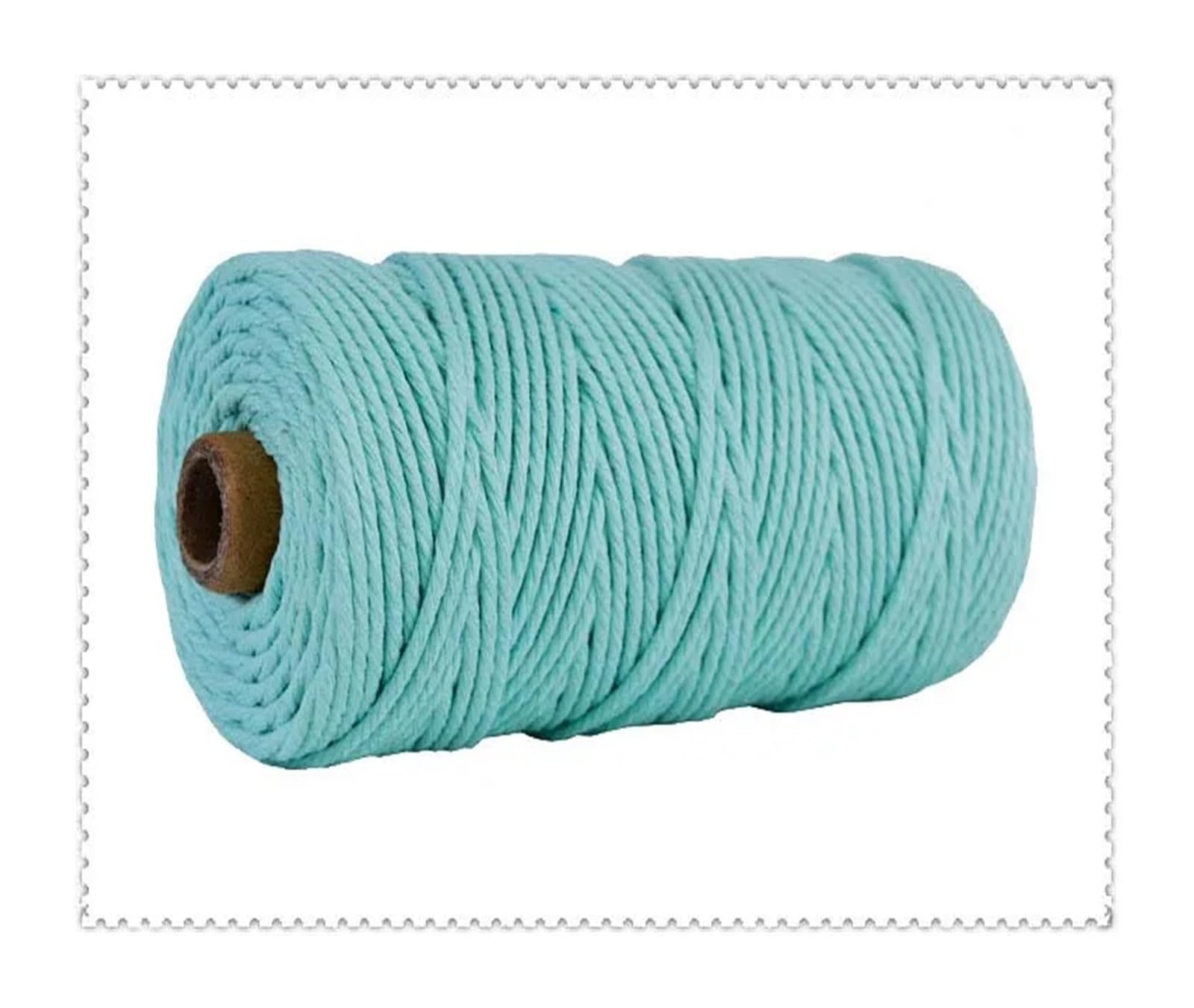 Macrame Rope Twisted String,Cotton Cord Multicolor 3mm for DIY Home Wedding Decoration 110 Yards(Macaroon Blue)