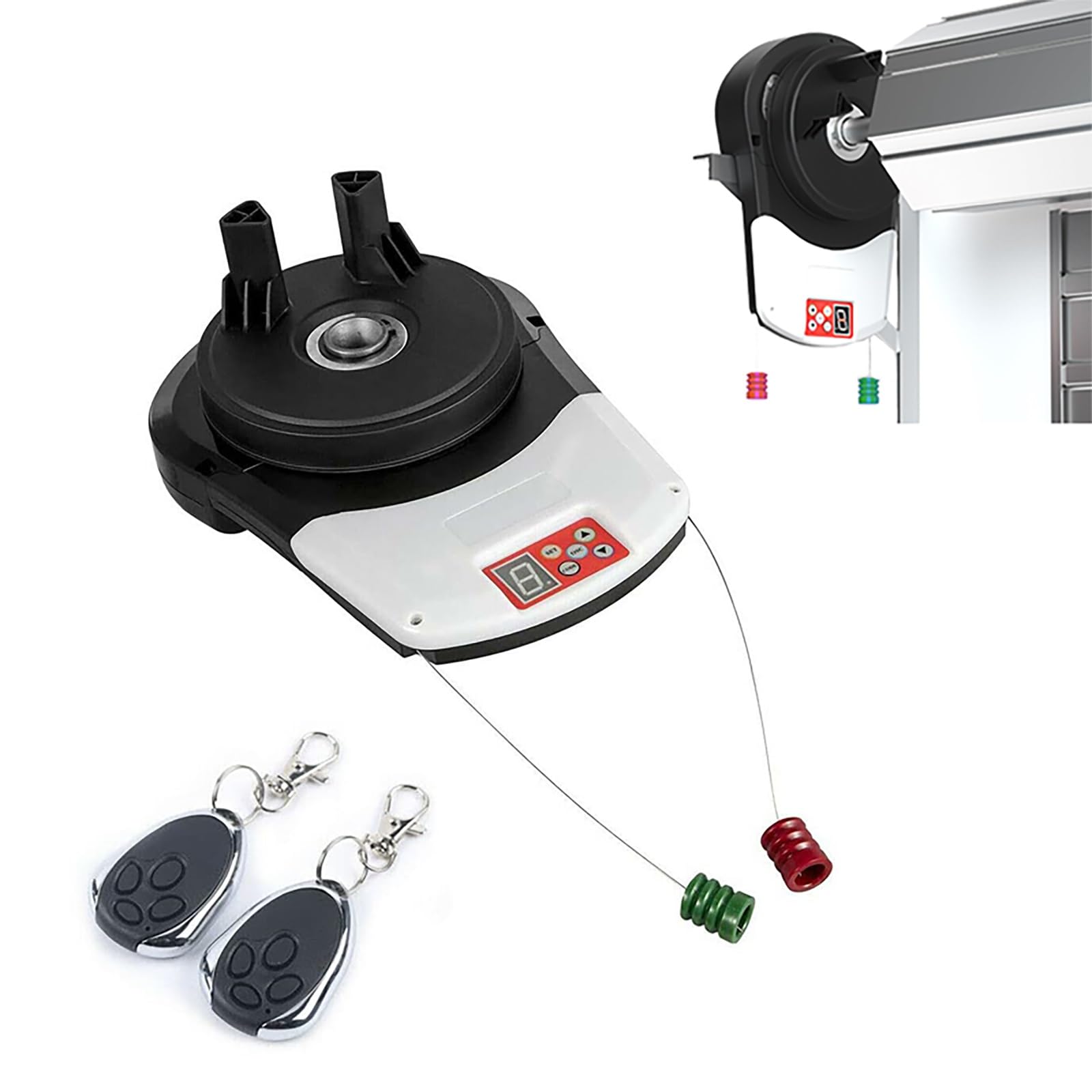 Apriporta automatico per porta a rullo, apriporta da garage a parete, dotato di 2 telecomandi, motore potente da 800 N, portata di controllo di 50 m, ideale per garage, magazzini e fienili.