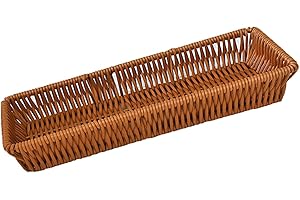 10.6'' Wicker Bread Basket, Oval Crock Organizer