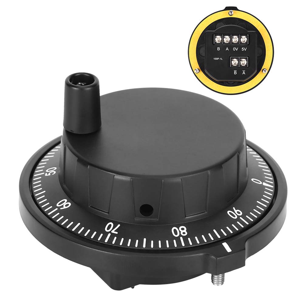 Encodeur d'impulsion de roue à main, encodeur manuel de générateur d'impulsions de volant de commande numérique par ordinateur de 80mm 100PPR pour le système de CNC,Volant De
