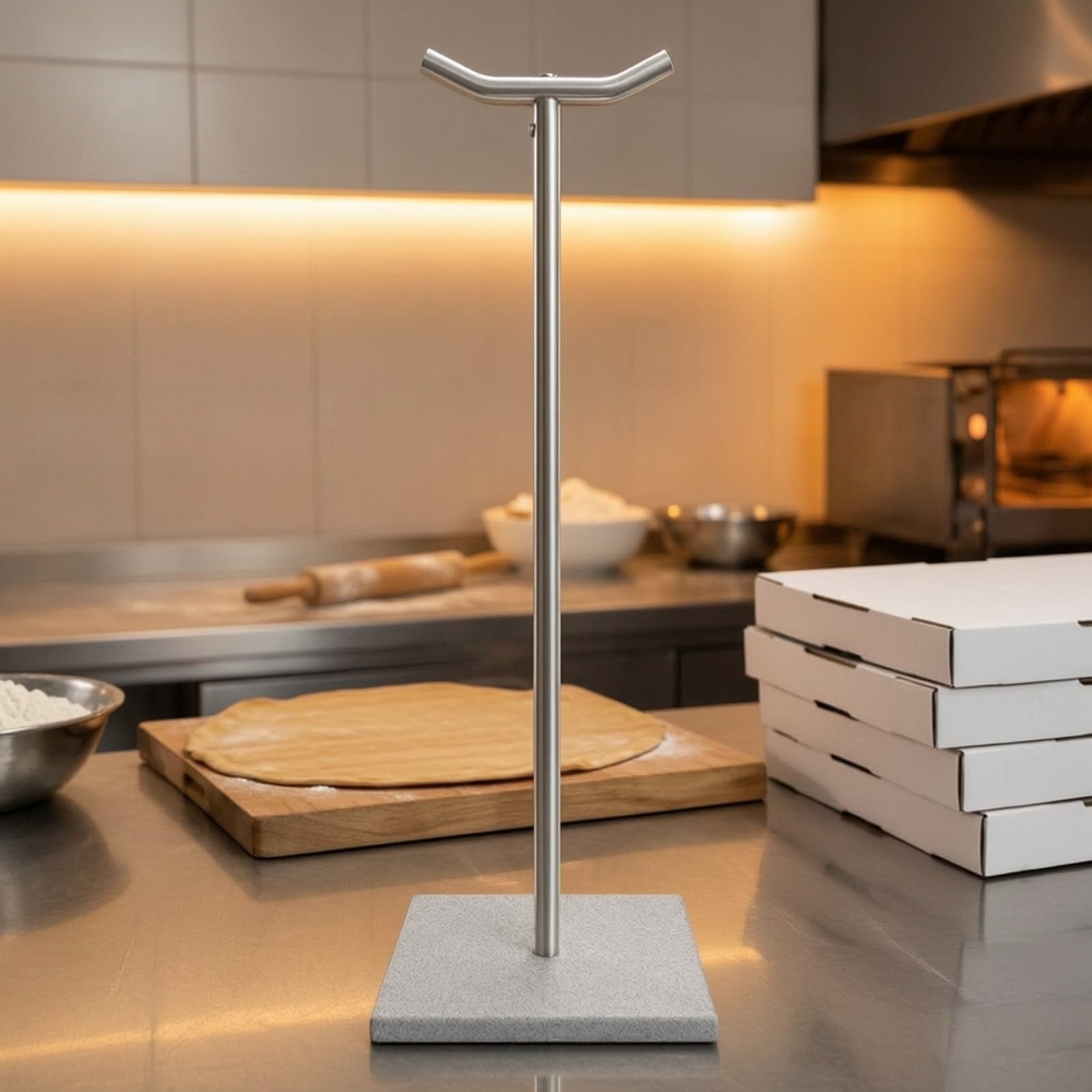 MagiDeal Soporte para Mango Pala Estable | Diseño Vertical Compacto, Soporte para Pala Pizza, Pizzerías, Pizzeros, Panaros