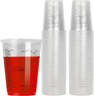 50 Stück 8 oz / 240 ml Mischbecher Epoxidharz, Wiederverwendbar Lackmischbecher mit Skala Set, Epoxidharz Zubehör für Flüssigkeiten Mischen Harz, Farbe, Pigment