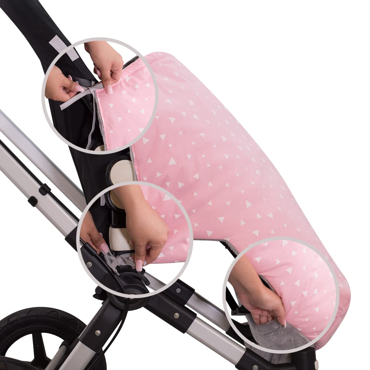 JYOKO Kids Saco Cubrepiés de Invierno Compatible con Portabebés, Sillas de Coche y Cochecitos de Paseo | Polar Teddy Extra Suave | Hecho en España (Pink Sparkles, Polar Teddy - 80 Cm)
