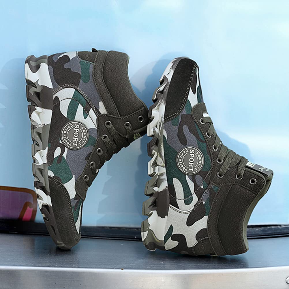 Zapatillas De Lona De Alta Gama para Mujer Zapatos De Lona Primavera Otoño Moda Al Aire Libre Zapatillas De Tacón Ocultas Casual Elegante Cordones hasta Camuflaje Zapatos Deportivos