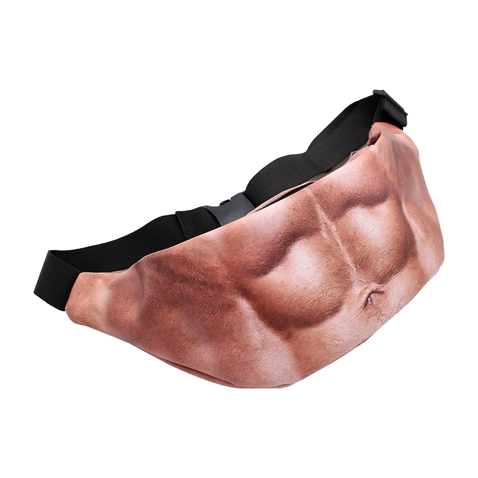 Belly Bum Bag Novelty Waist Bag Men Women Adjustable Belt Realistic 3d Print Fanny Pack Waist Pouch Purse for Halloween Party Christmas