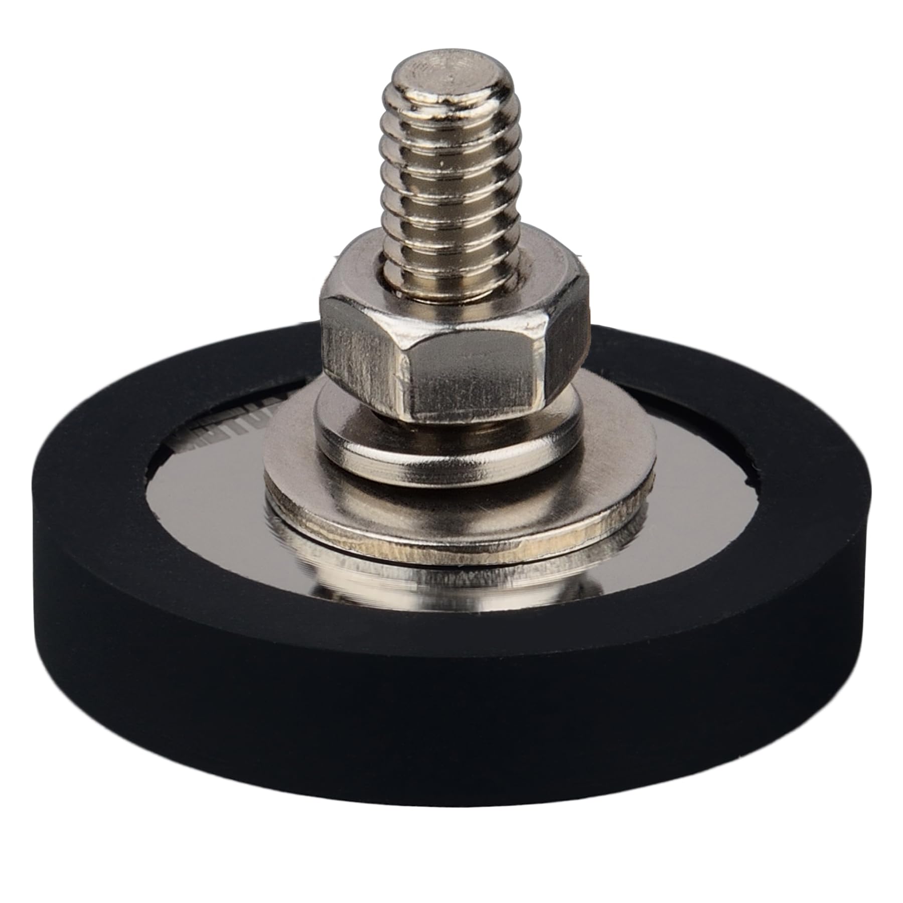 MUTUACTOR 2PCS Super Strong Neodymium Magnets,150lb Heavy Duty Round Magnets with Anti-Scratch Rubber Cover and 1/4''-20 Male Threaded Stud for Camera,Led Lighting,Tripod,Ball Head,Sensor