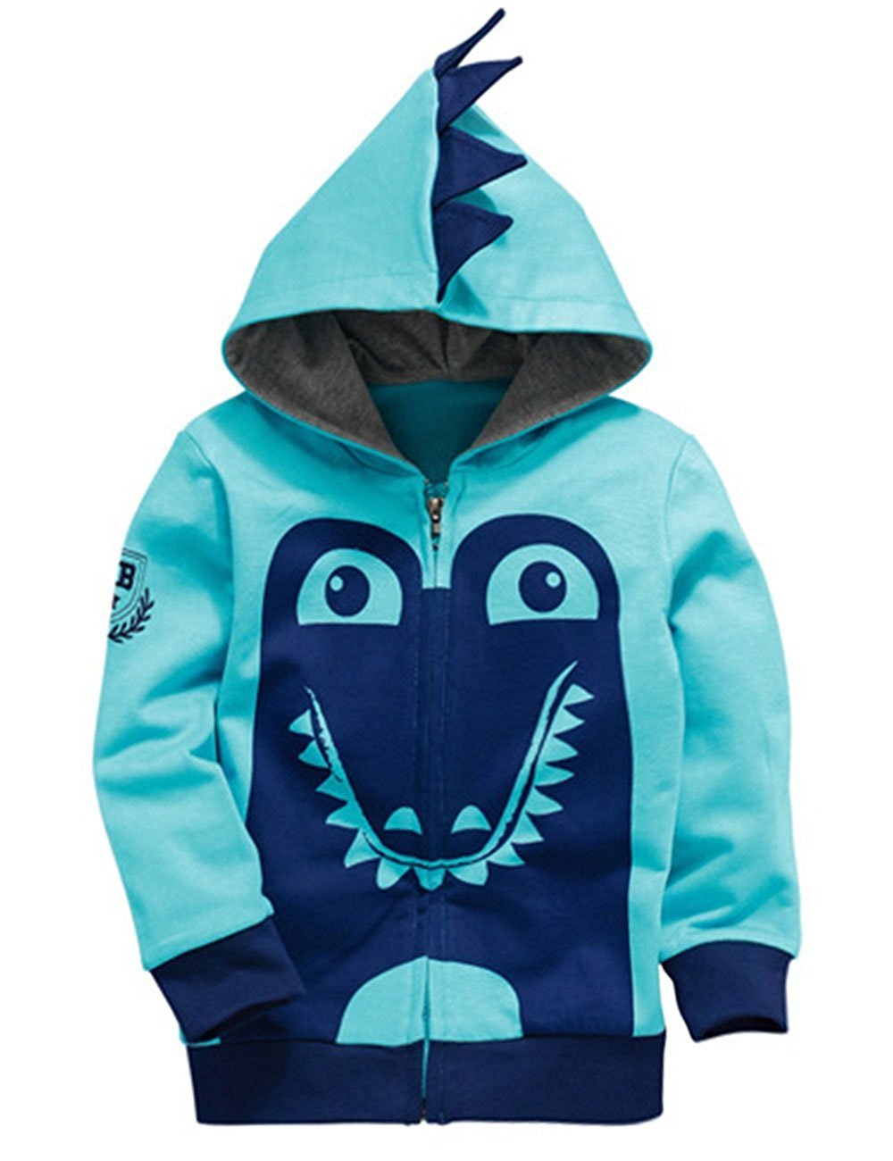 Boys Super Cute Dinosaur Sport Zipper Hoodie 2-7 Years