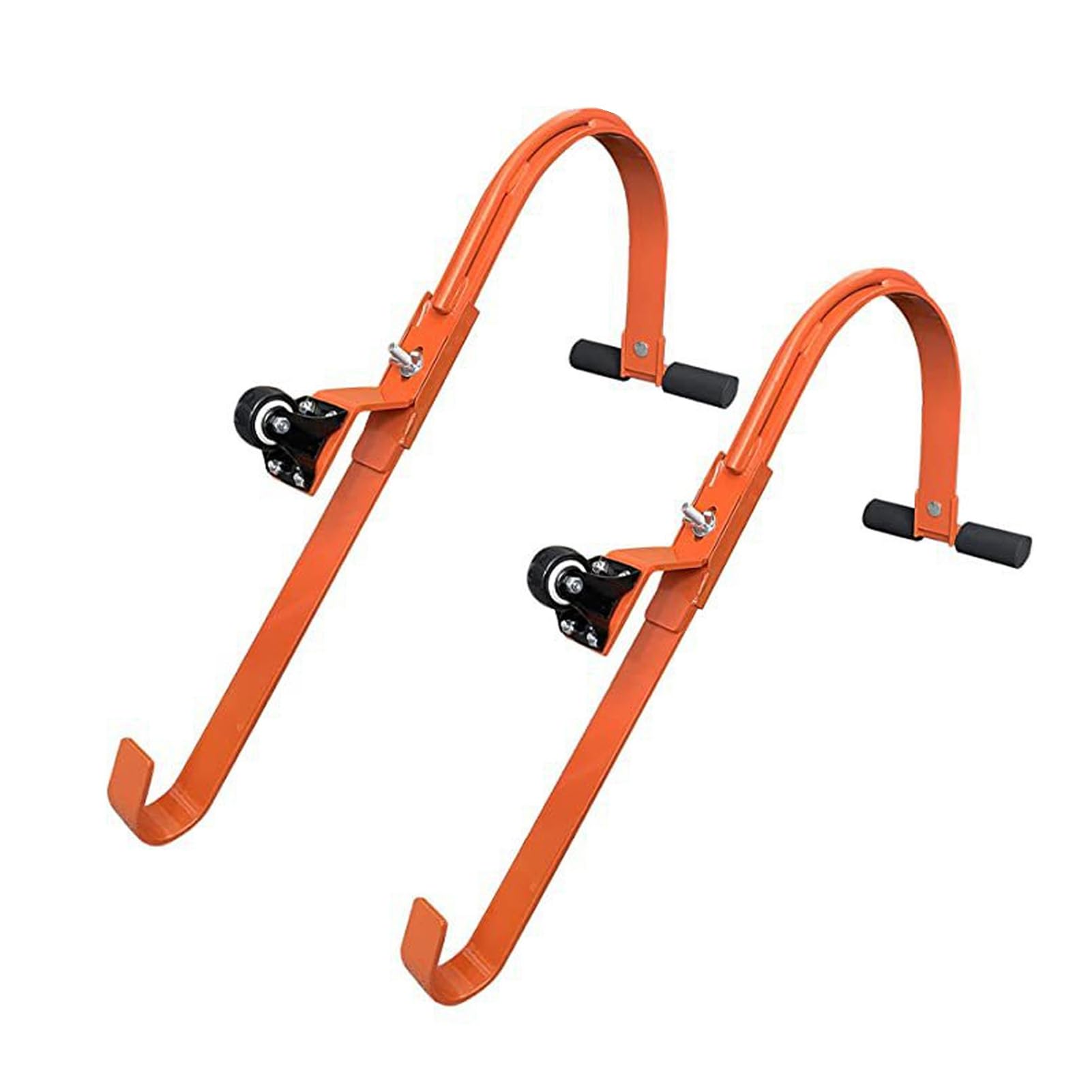 Eujgoov Gancho para Escalera de Techo Soporte Estabilizador de Acero con Rueda Agarre de Goma de Acero Resistente Barra en T Soporte de 500 Lb Diseño de Gancho Doble para Acceso Al Techo en