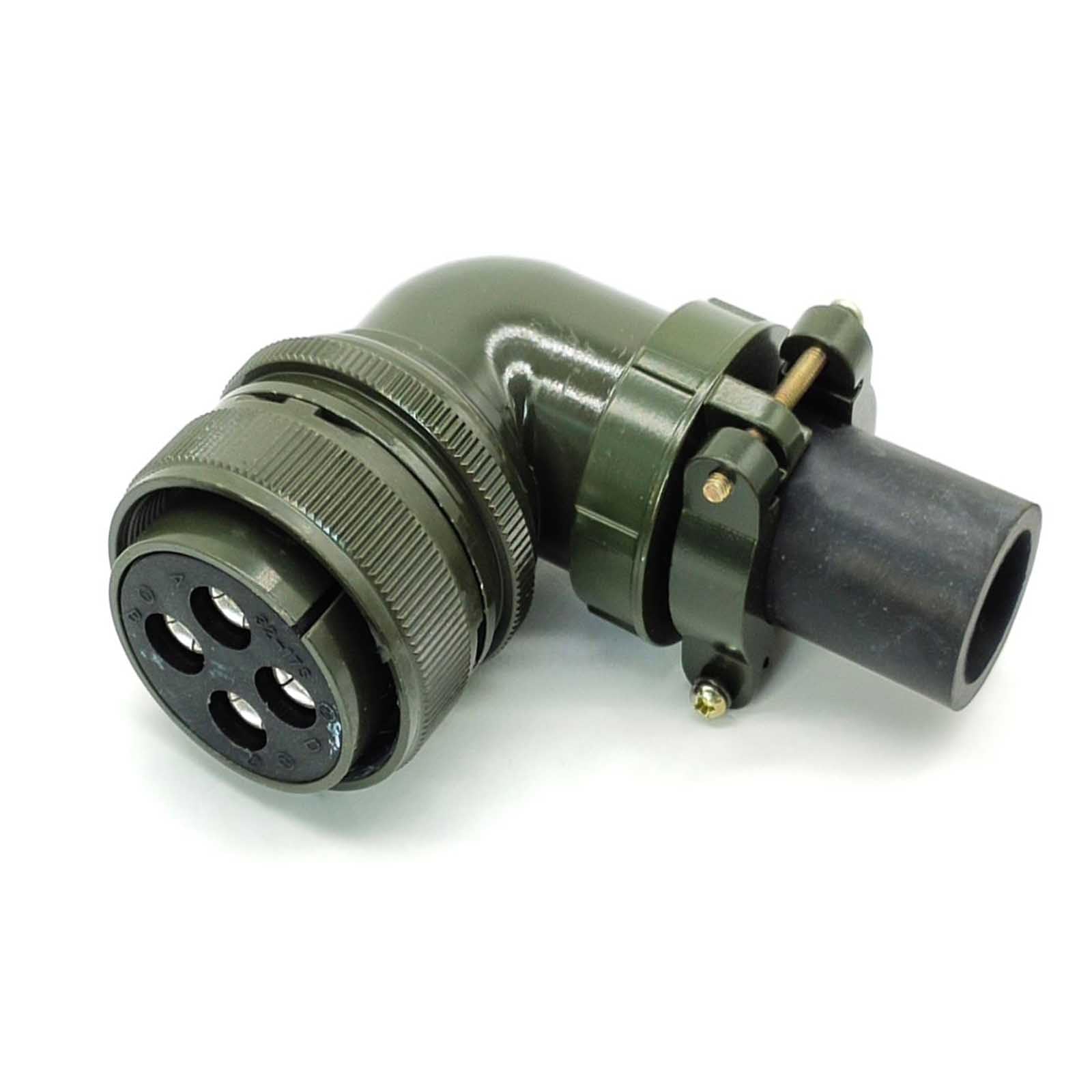 Conector hembra 4 pines MS3108A32-17S tipo 5015 roscado para soldar en ángulo recto
