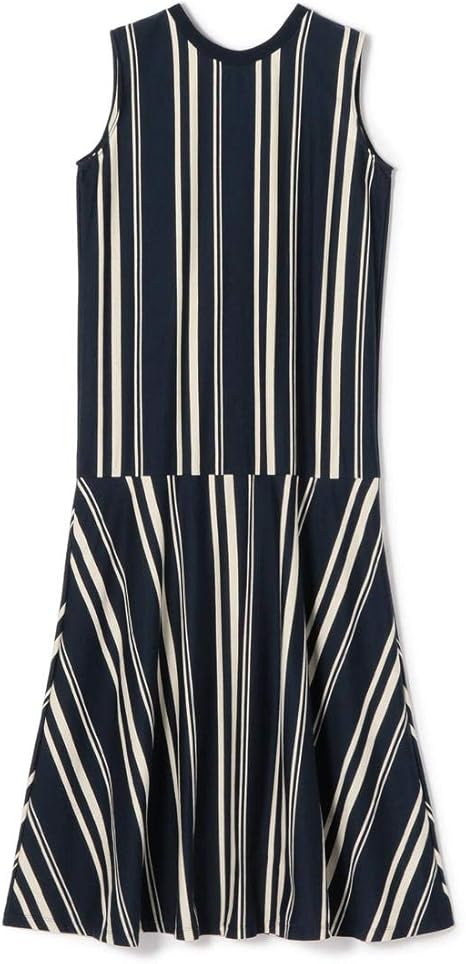 Amazon Co Jp マカフィー ソフトコットンストライプ ノースリーブマキシ ワンピース レディース 36 9号 68 ネイビー系 服 ファッション小物