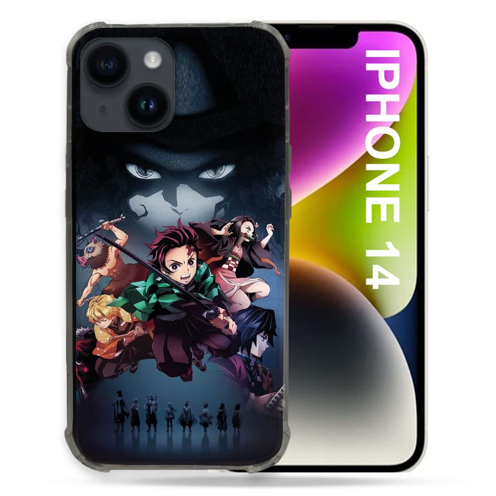 Cokitec Case for iPhone 14 (6.1) Manga Demon Slayer Black