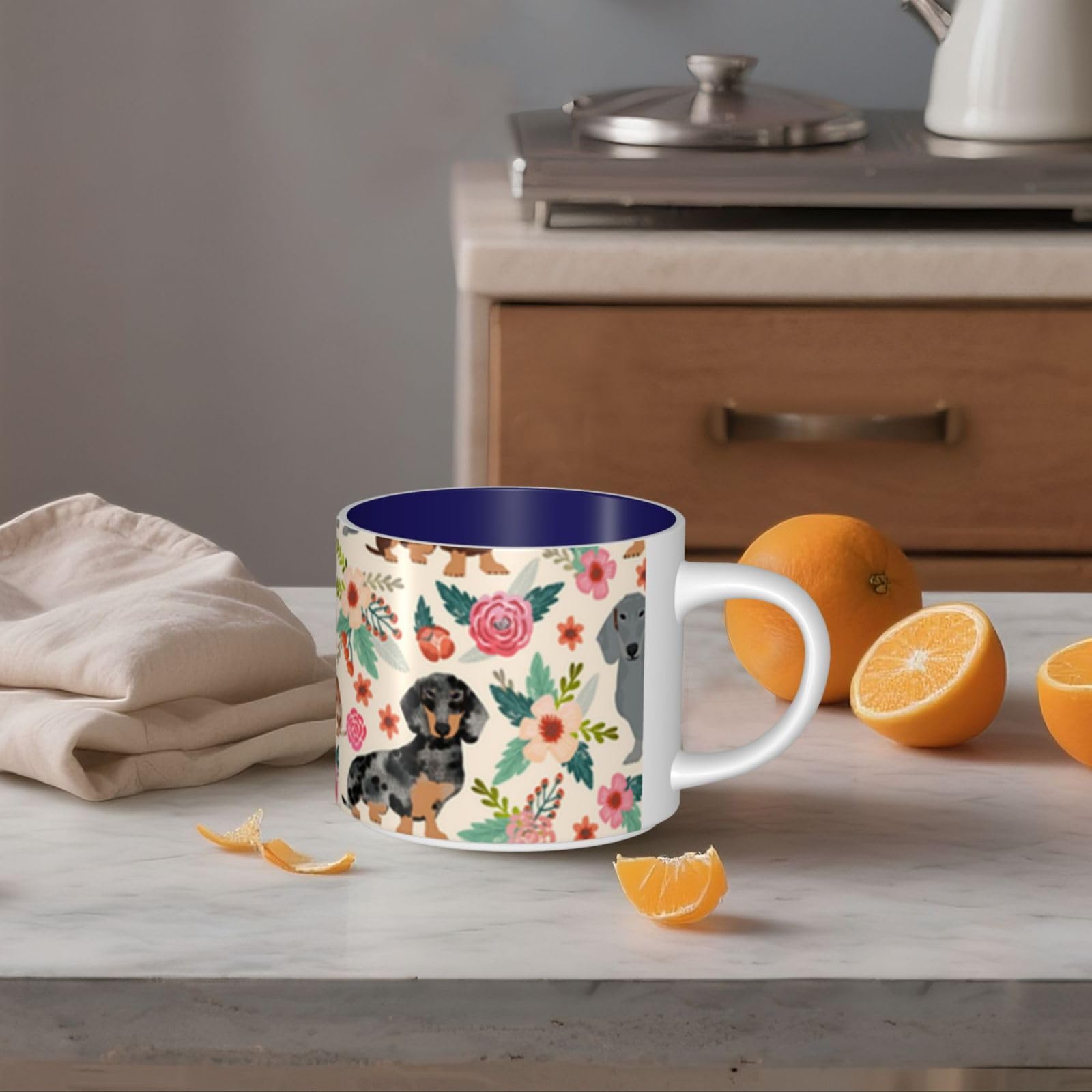 Jamnik kwiatowy nadruk duża pojemność ceramiczne kubki ceramiczne kubek do kawy