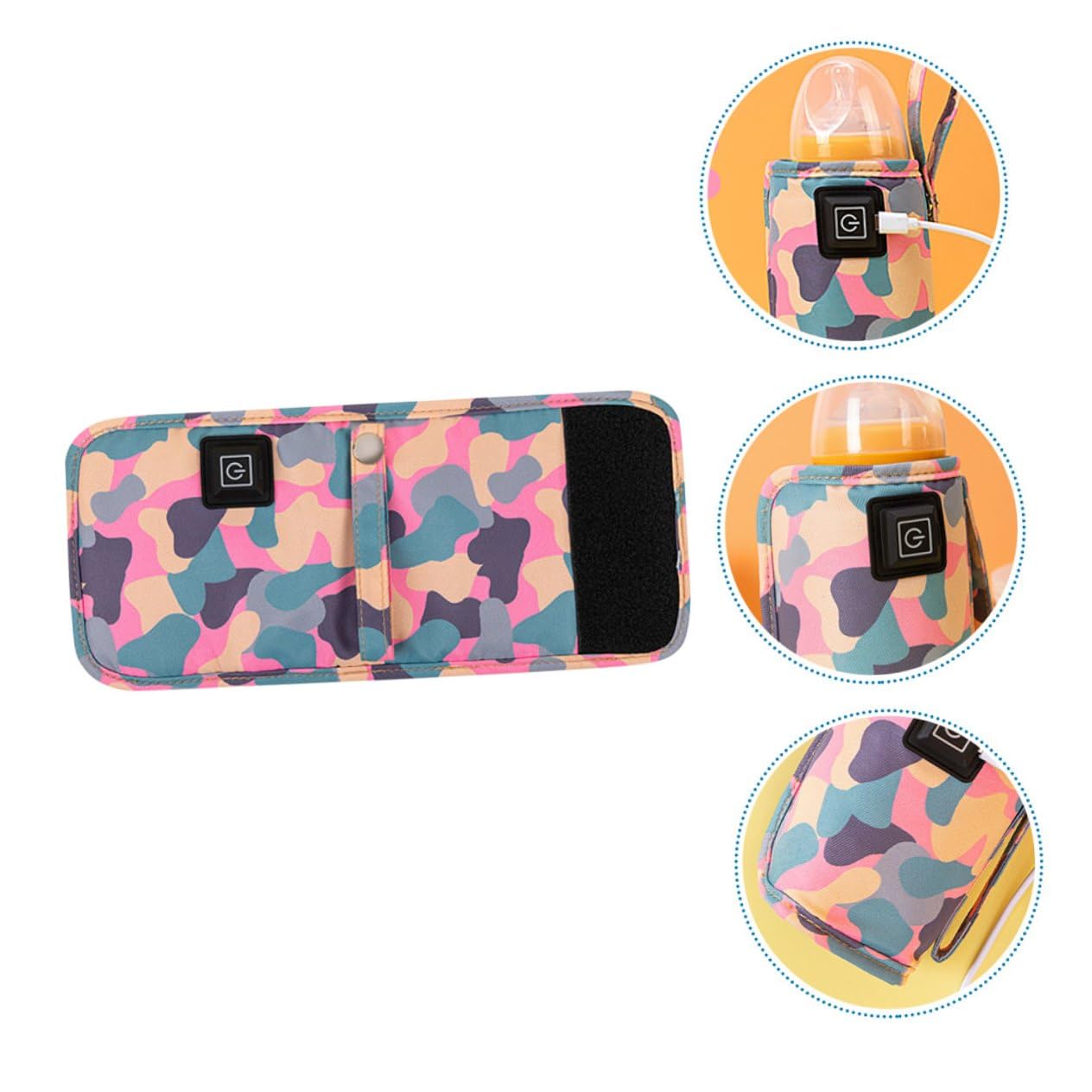 SUPVOX 2 Piezas Cubierta Térmica Biberones USB Calentador Portátil de Aislante Biberones de Adorable y Material Cómodo Compatible