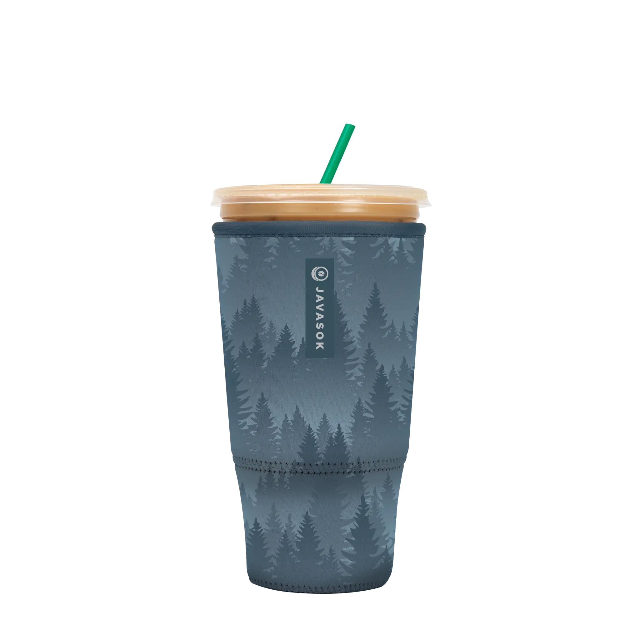 Sok It JavaSok Iced Coffee &amp; Cold Soda Insulated Neoprene Cup Sleeve (Foggy Woods, XXLarge: 44-48oz)