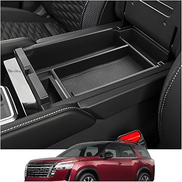 Pathfinder 2026 Tray Black 2026 Pathfinder Center Console Tray Armrest Tray for 2026 Pathfinder Center Console Tray Middle Console Storage Box Arm Rest Organizer for2026 Nissan Pathfinder Accessories