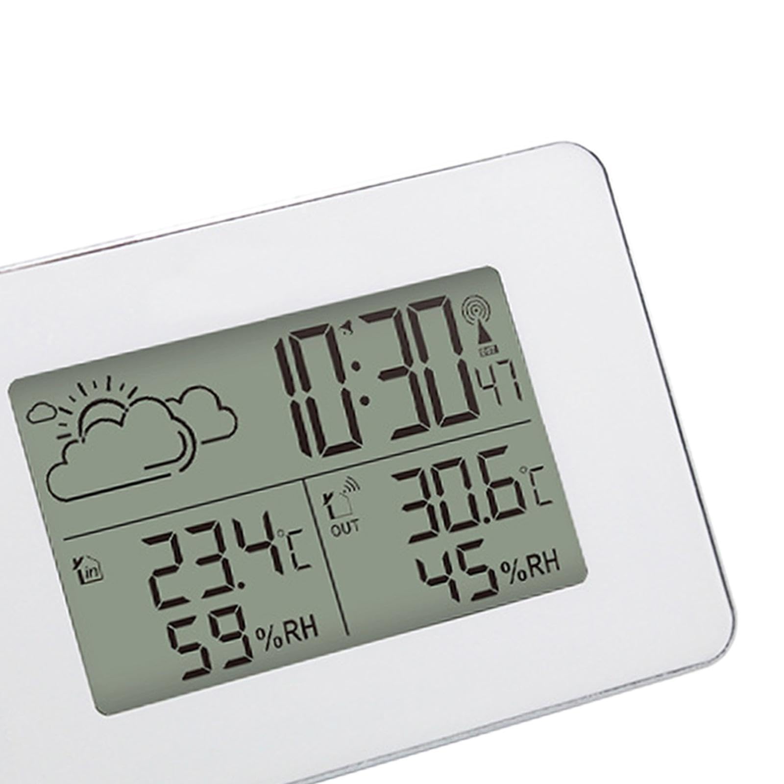 Fenteer Wetterstation für den Innen- und Außenbereich, Hygrometer, Thermometer für Büro und Wohnzimmer, Weiß