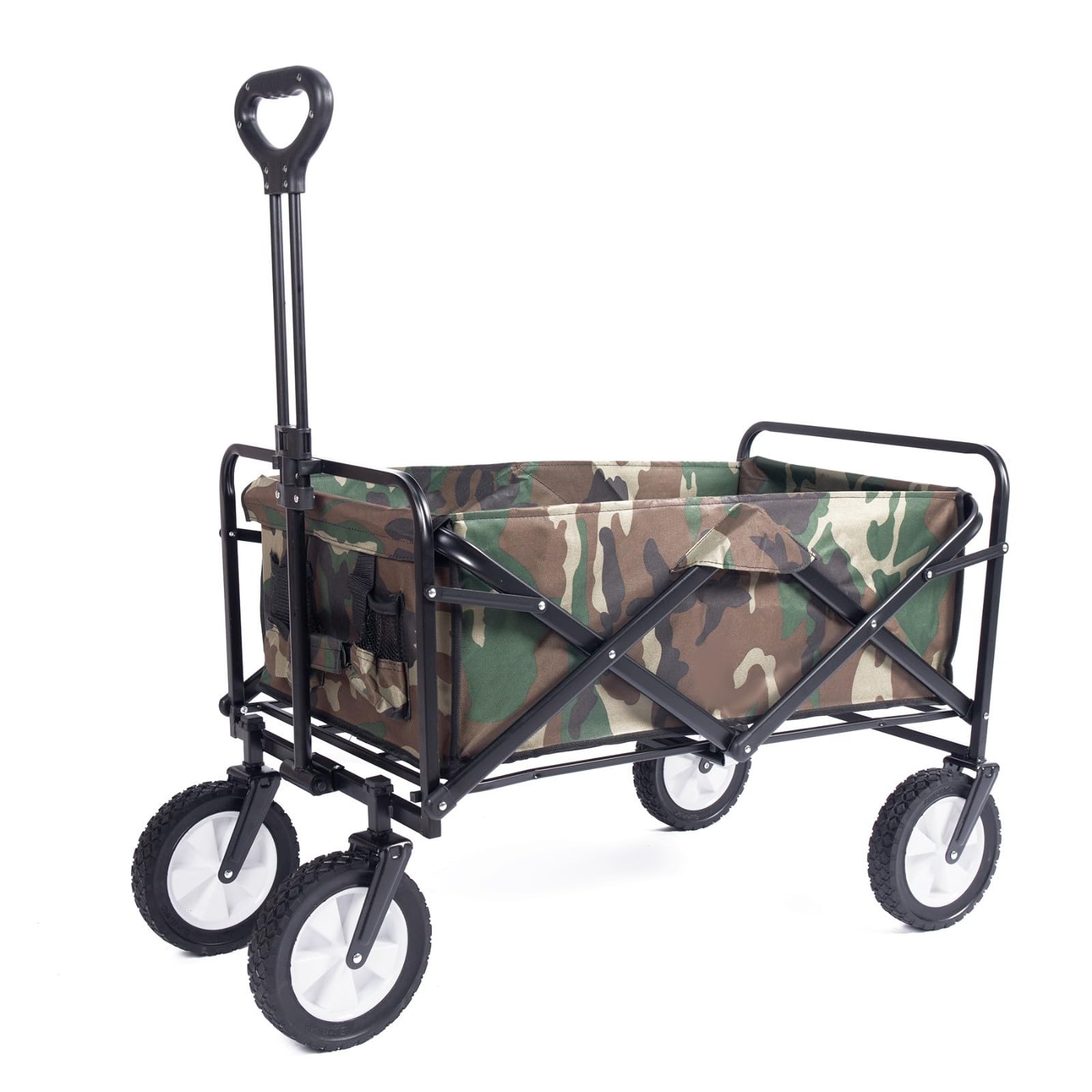 Folding Wagon, Collapsible Folding Wagon Cart With Adjustable Handle 150kg Multicolor(K)