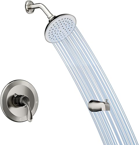 Kit de molduras para bañera y ducha, juego de grifo de bañera y ducha con cabezal de ducha de un solo rociador y boquilla de bañera, kit de bañera