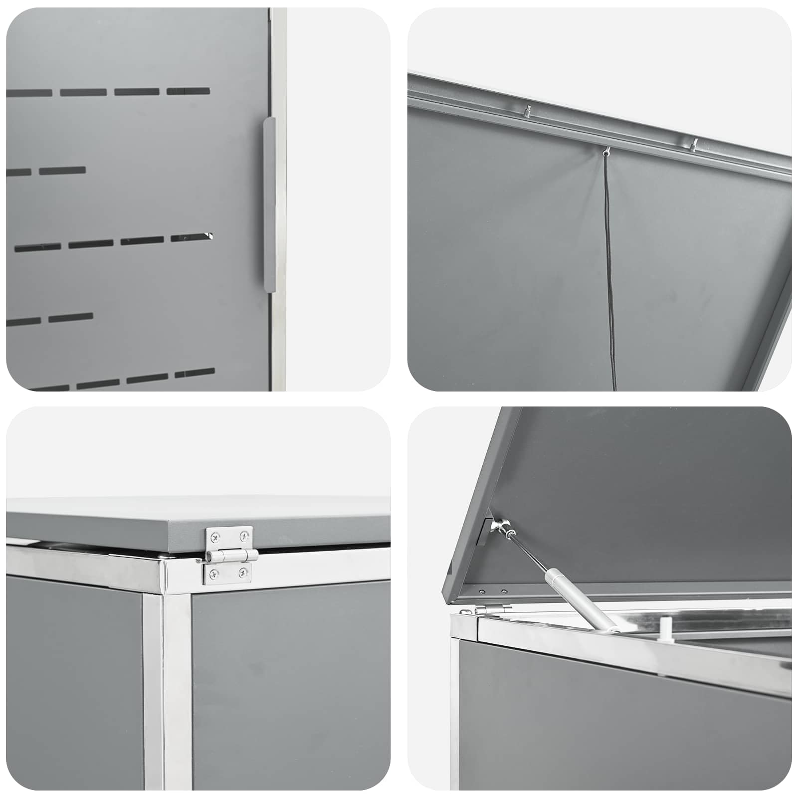 vidaXL Mülltonnenbox for 2 Bins 240L Edelstahl Grau
