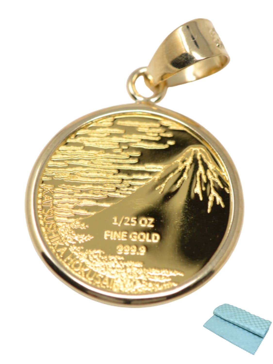 【24金×18金】葛飾北斎ペンダント ネックレス 赤富士×波 K24 K18#2 24金×18金】葛飾北斎ペンダント ネックレス 赤富士×波 K24 K18#2