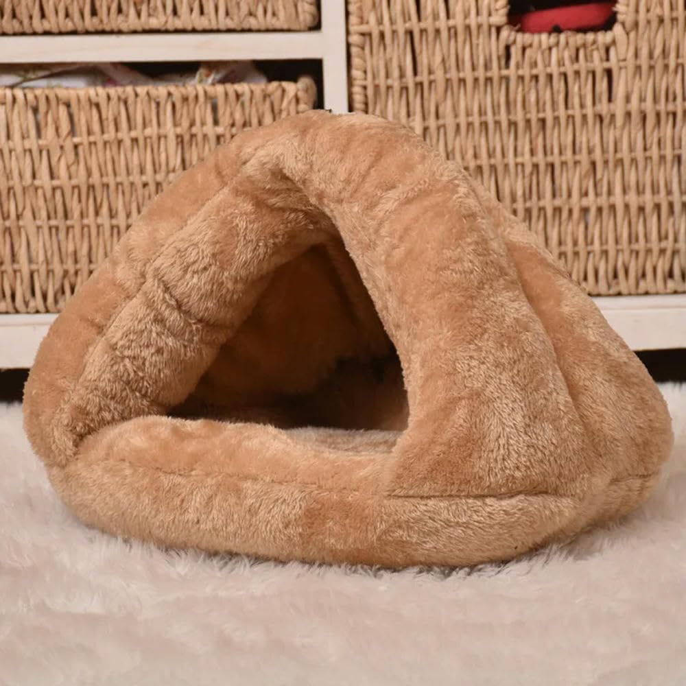 GENPICONG Triangle Pet Dog Kennel Mat Winter Warm Plush Cat Bed House Thickened Sleeping Bag for Small Dogs Cats Pets Supplies Accessories