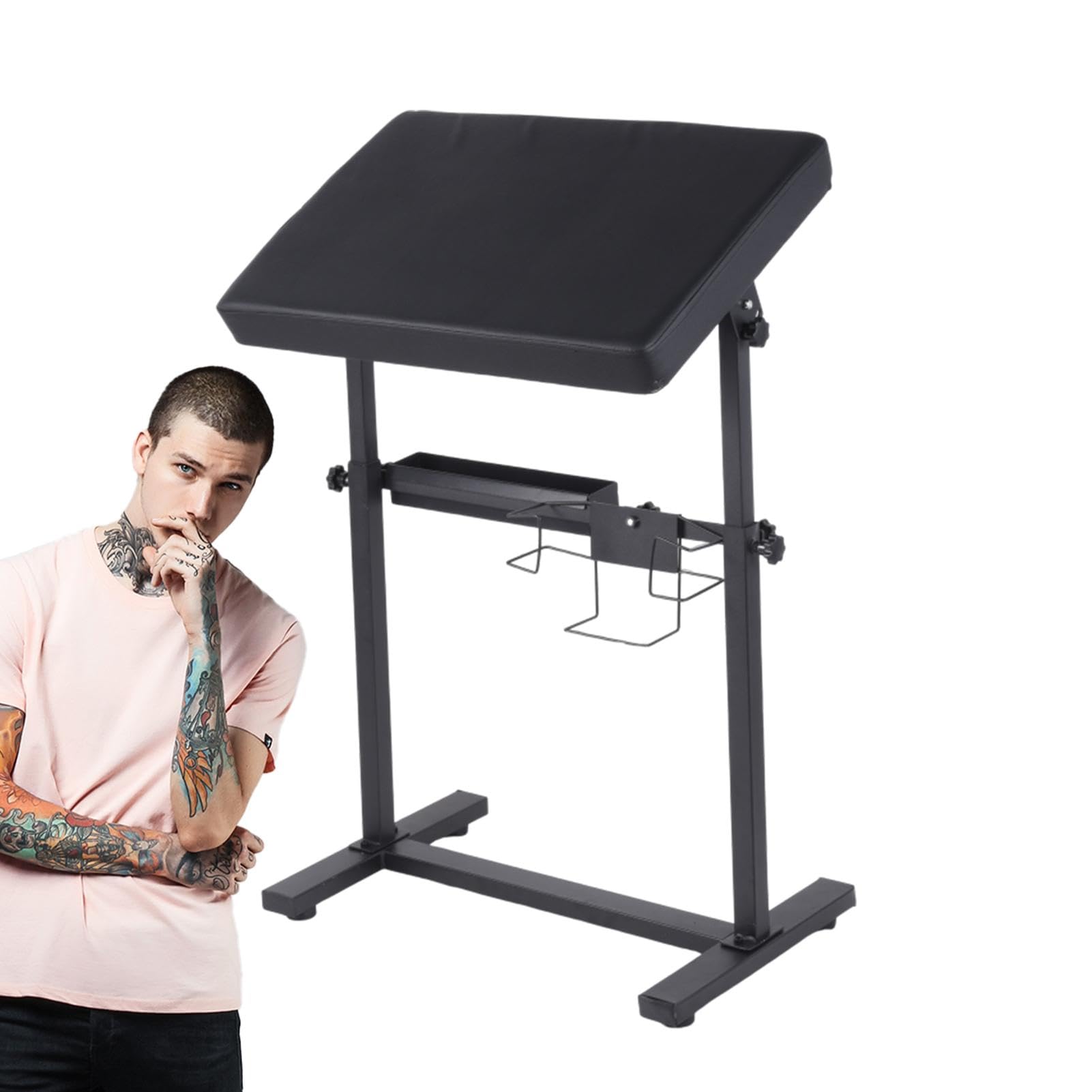 Tattooing Armrest - Soft Padded Hand Rest Tattooing Stand Adjustable,Ergonomic Professional Arm Rest Tattooing Workstation with Storage Tray for Salon Use