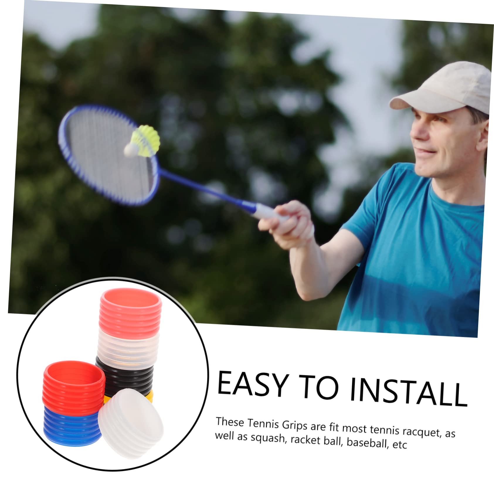 GALPADA 5sets Tennis Racket Grip Tape Silicone Grips for Tennis Rackets Badminton Replacement 7pcs*5