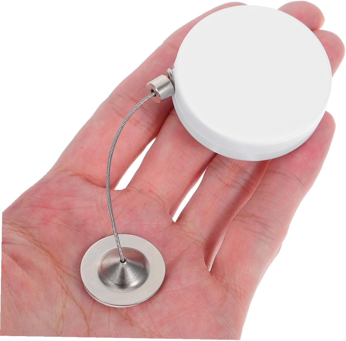 WOONEKY Retractable Steel Cable Lock with Remote Control, 1m Anti-Theft Security Tether for Outdoor Travel and Merchandise Protection, Includes Cable End Hook Round Iron Cap