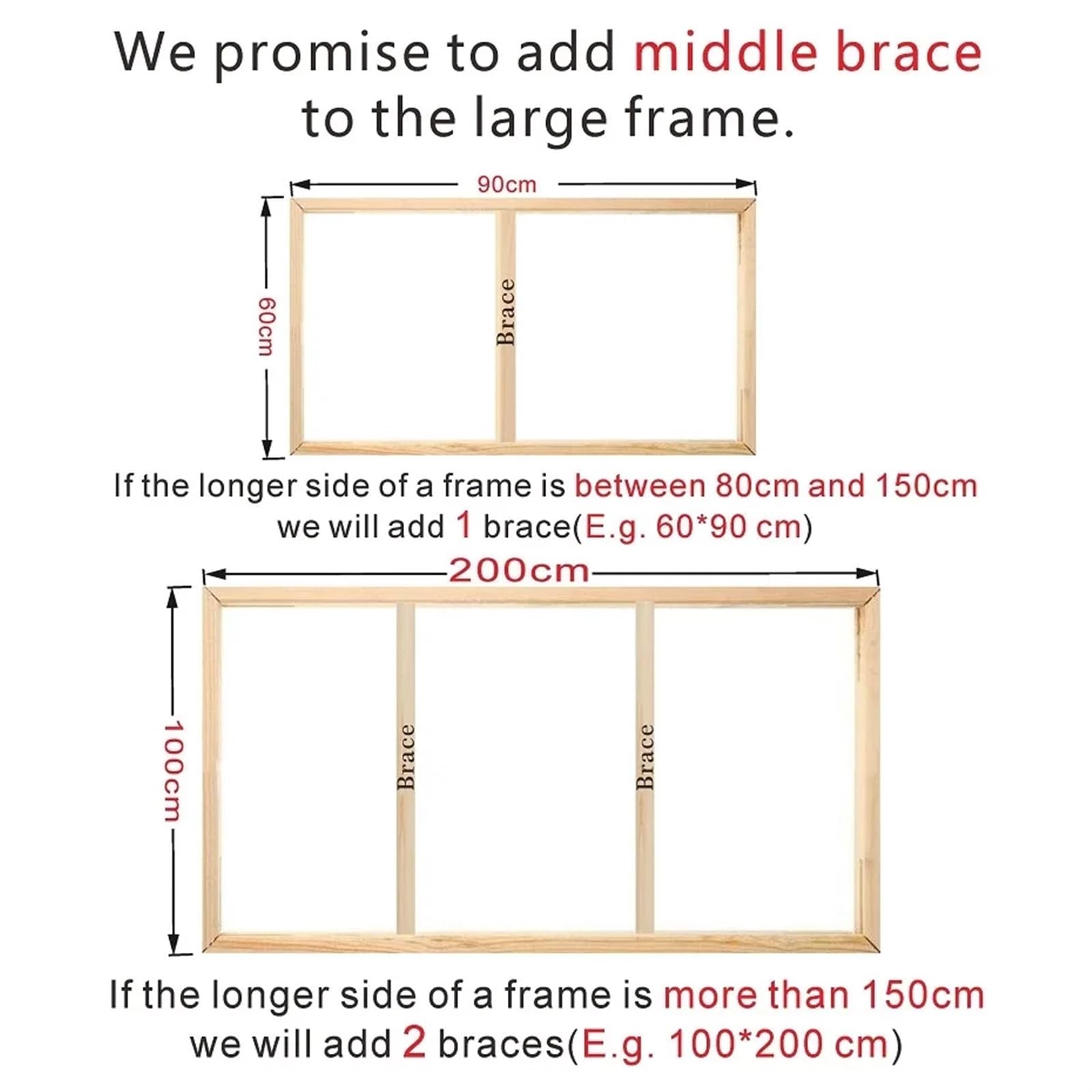 Bastidor para Lienzo Marco de cartel de madera, arte de pared, lienzo, pintura al óleo, Kit de madera, decoración de imagen, barras personalizadas para Artistas y Pintores(Height 180cm,Width 45cm)