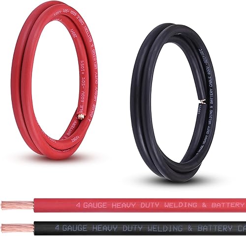 Miniatura 8 de Cable de Batería Calibre 2/0, 10 Pies Rojo + 10 Pies Negro 2/0 AWG Cable de Alambre de Soldadura de Cobre Puro, para Automotriz, Batería, Solar y 10