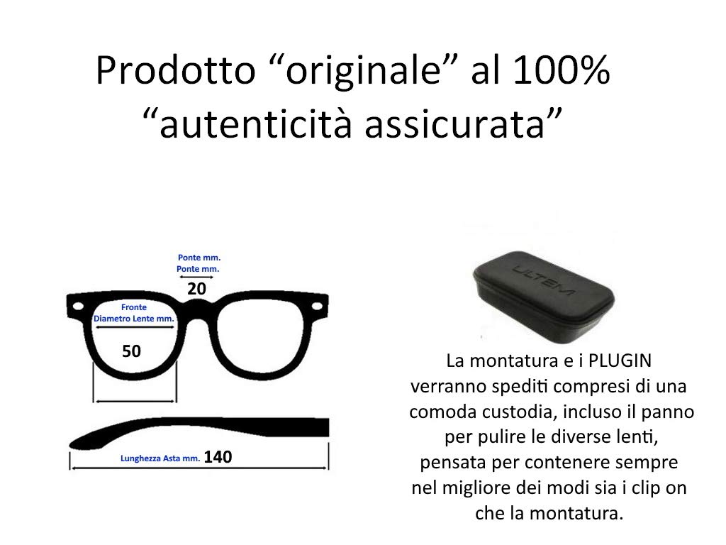 THEMA U-220 Colore M04 BLU OPACO - Fronte Ø 50 mm. Montatura per occhiali da vista e sole + 4 CLIPON Linea “99 John St NYC” UNISEX