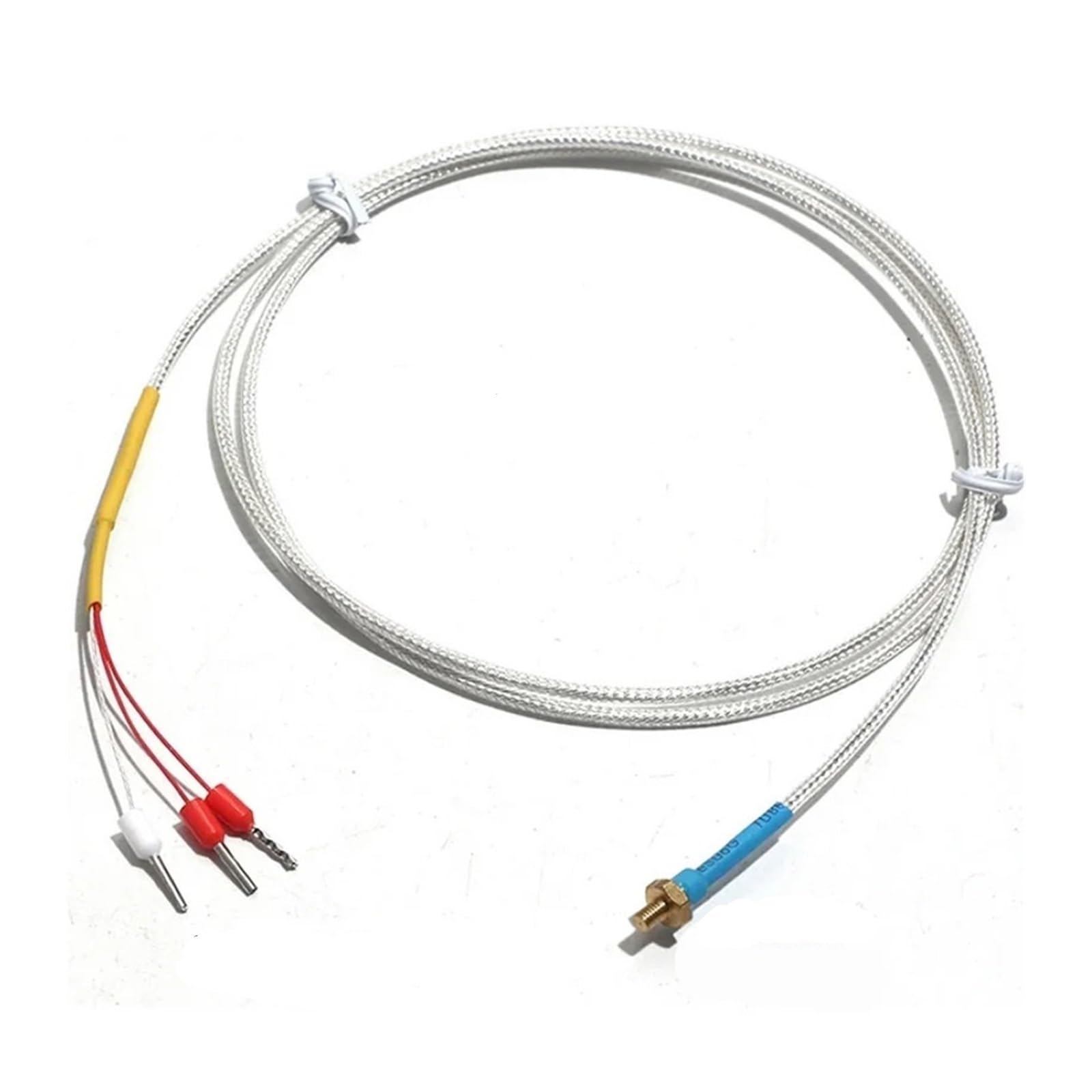 Termopar tipo K, Sonda de temperatura termopar tornillo cobre M3 M4, Sensor resistencia PT100, Cable PTFE, impresora 3D, 1 ud(Pt100 Type,Cable 1M)