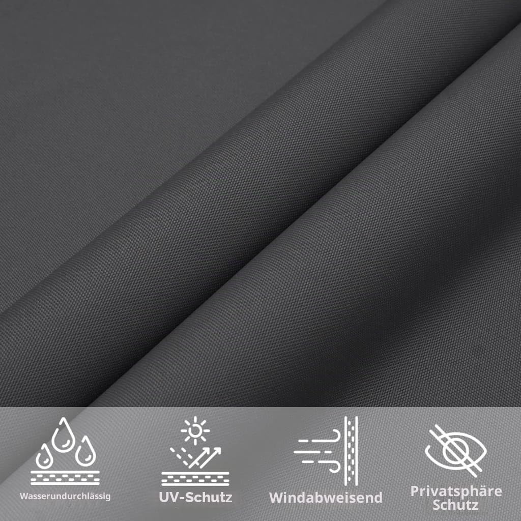 vidaXL Sonnensegel Wasserfest Sonnenschutz Windschutz Sonnendach UV Schutz Garten Terrasse Balkon Oxford-Gewebe Rechteckig 6x8m Anthrazit