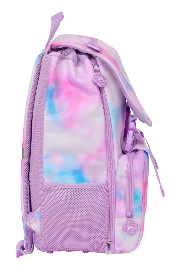 Safta | Mochila Escolar Extensible K-Pop Demon Hunters Artist, Compartimento con Solapa y Cordón, Cremalleras Laterales Expandibles, Espalda Ergonómica Acolchada, Reflectante, Medidas 28,5x15x41 cm